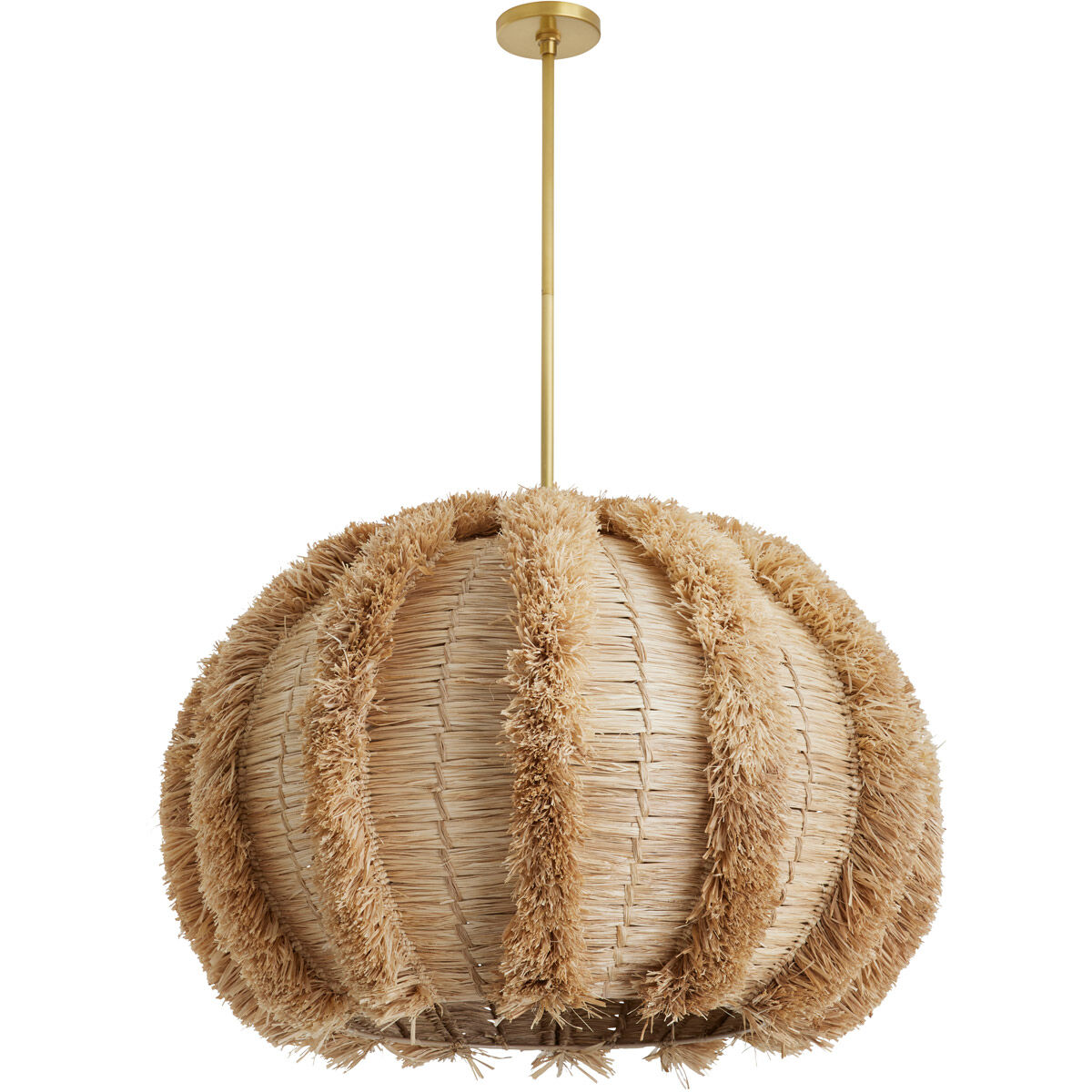 Johanna 1 Light 34 inch Natural and Antique Brass Pendant Ceiling Light