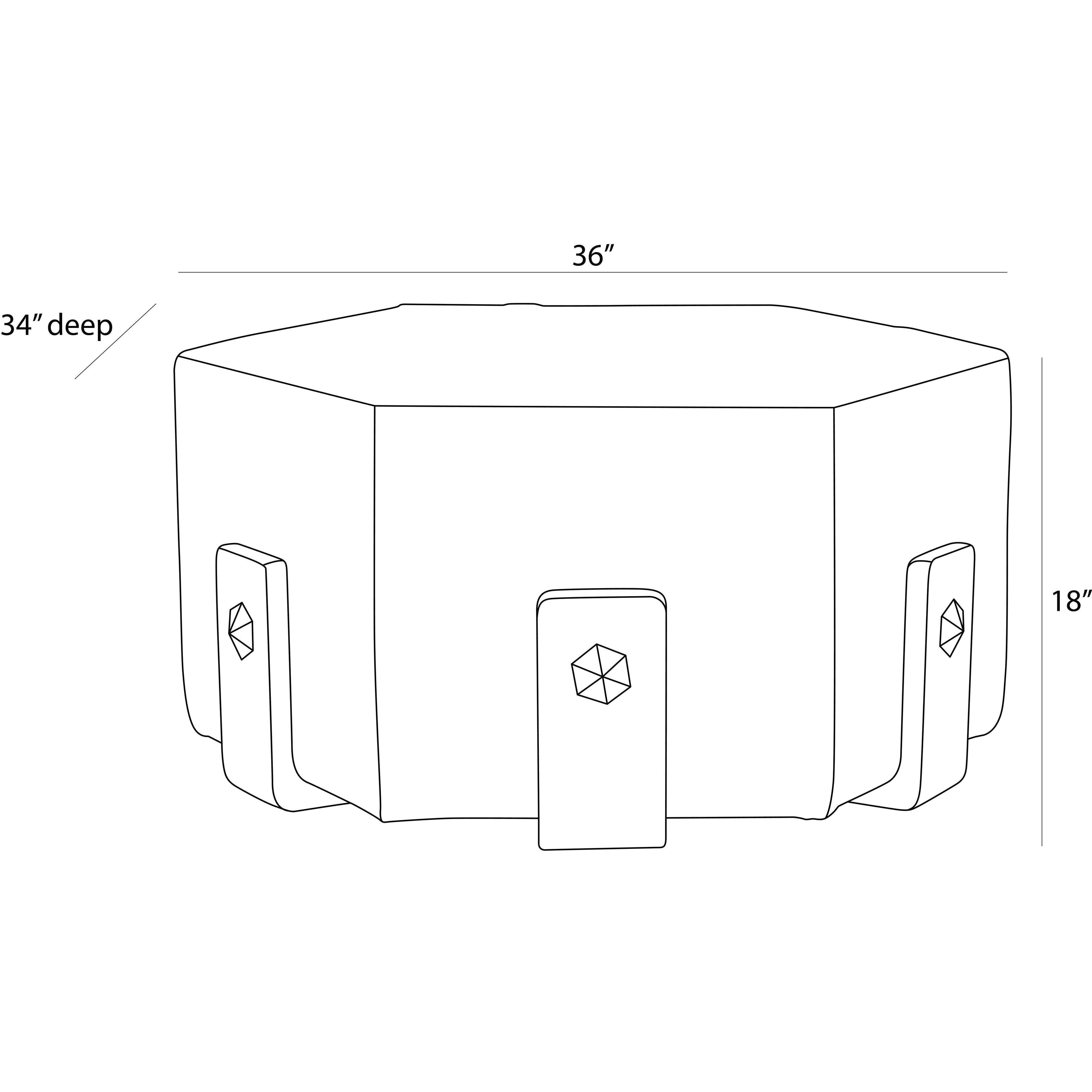 Ivonne 18 inch White and Ebony with Antique Brass Ottoman