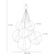 Caviar 8 Light 28.5 inch Polished Nickel Chandelier Ceiling Light, Adjustable Large Cluster