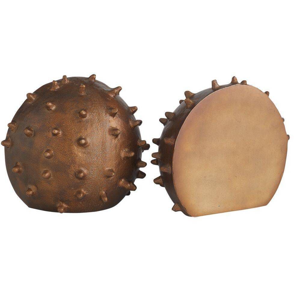 Fenwick 8.5 inch Dark Antique Brass Bookends, Set of 2