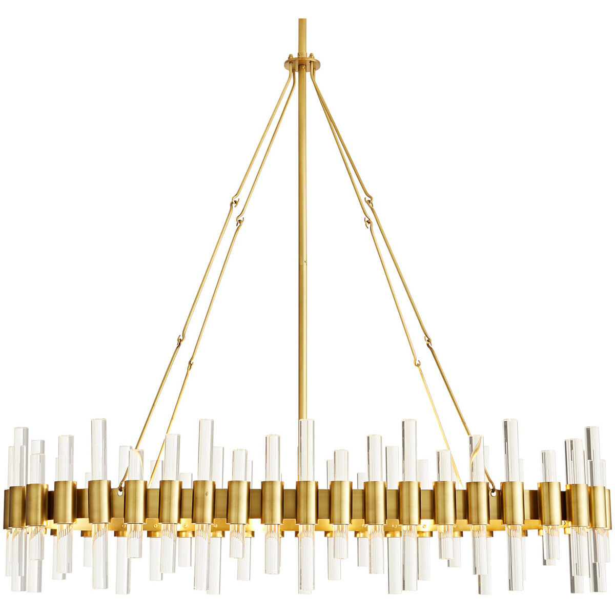 Haskell 10 Light 43 inch Antique Brass Chandelier Ceiling Light, Oval