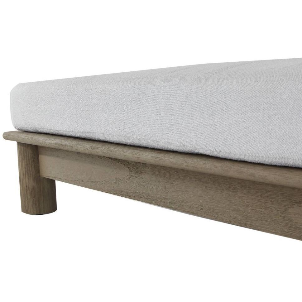 Caldwell 15 inch Porpoise and Weathered Teak Outdoor Ottoman