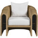 Julien Pearl and Tan Outdoor Lounge Chair