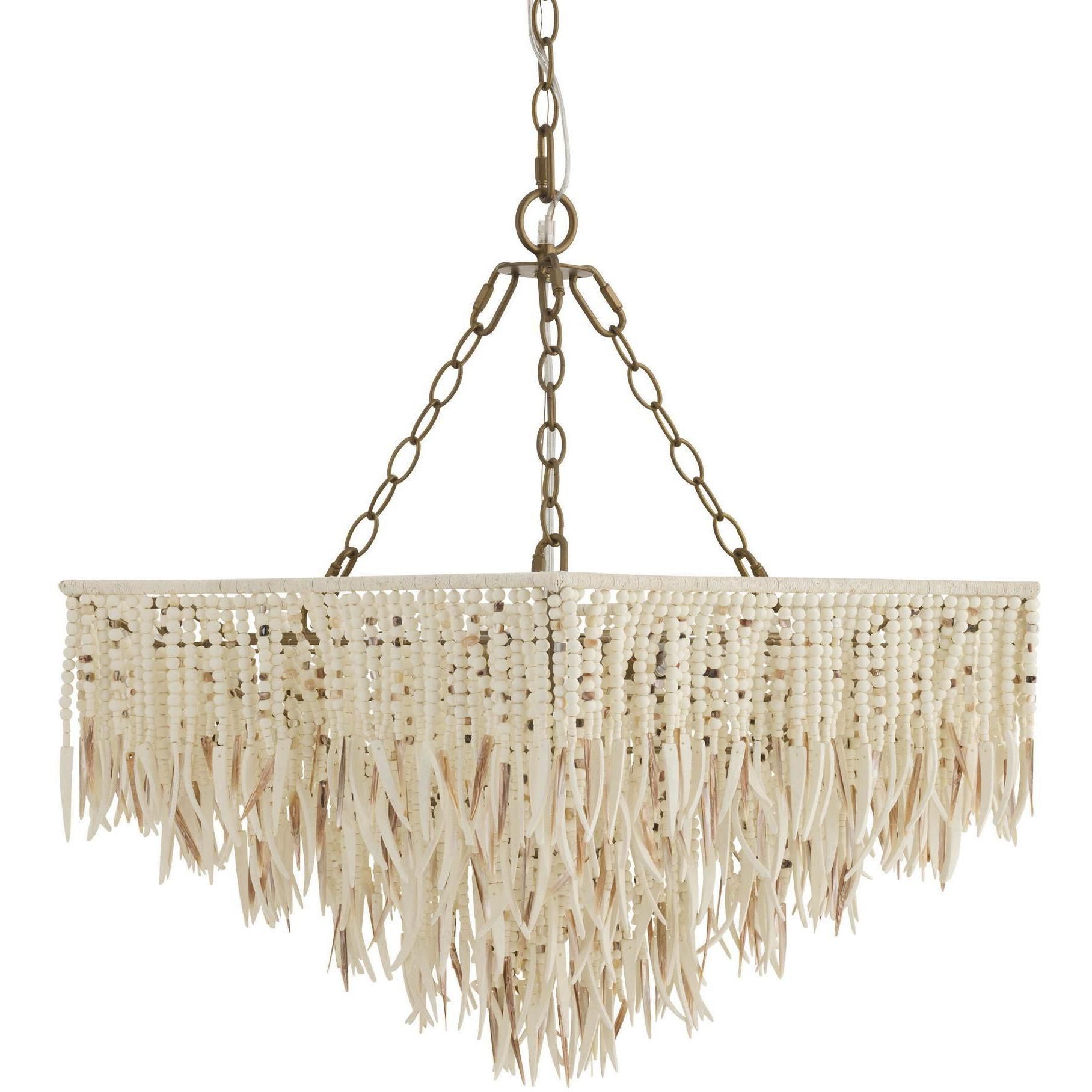 Josephine 6 Light 30 inch Natural and White Chandelier Ceiling Light