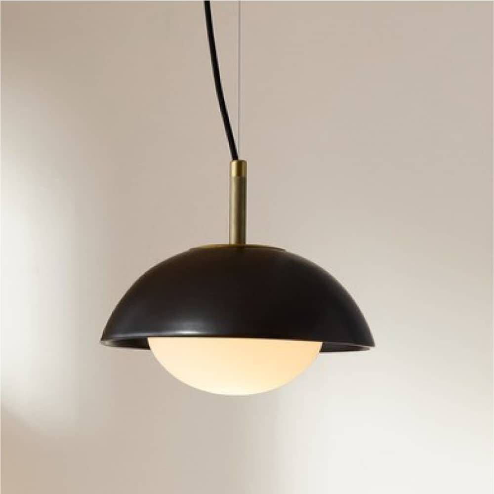 Glaze 1 Light 12 inch Antique Brass, Matte Black Ceramic Pendant Ceiling Light