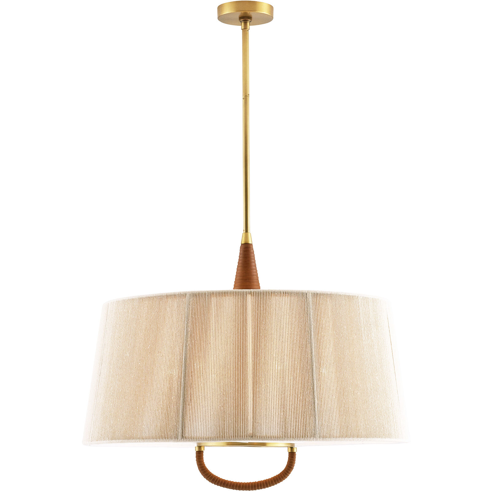 Middlebury 6 Light 28.5 inch Natural and Antique Brass Pendant Ceiling Light