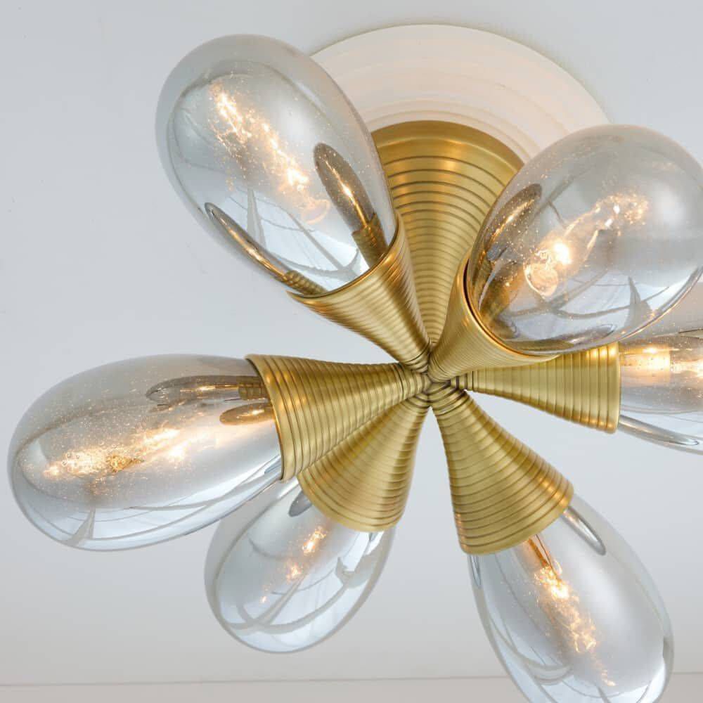 Giselle 6 Light 24 inch Antique Brass Flush Mount Ceiling Light