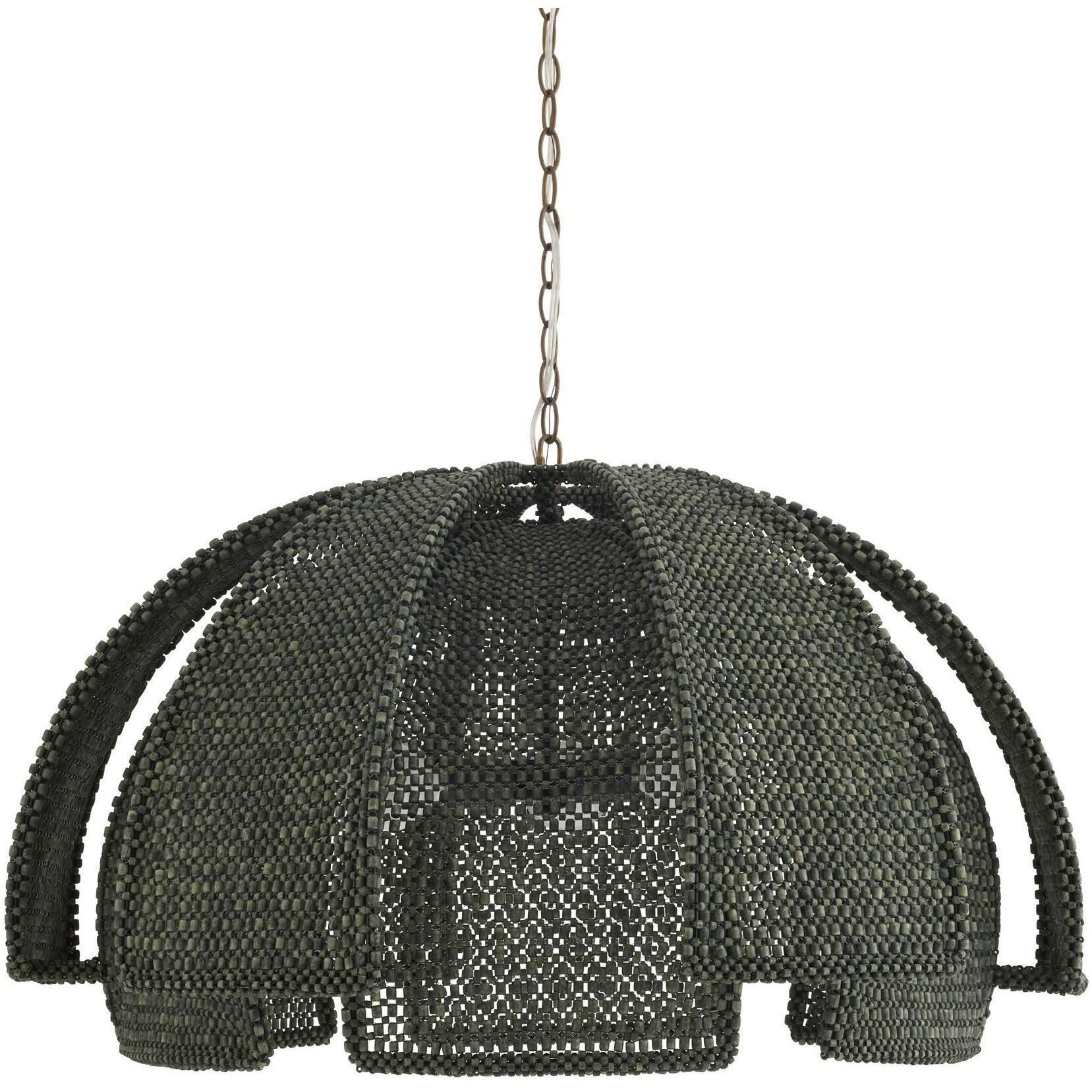 Kamari 3 Light 35.5 inch Antique Brass Pendant Ceiling Light