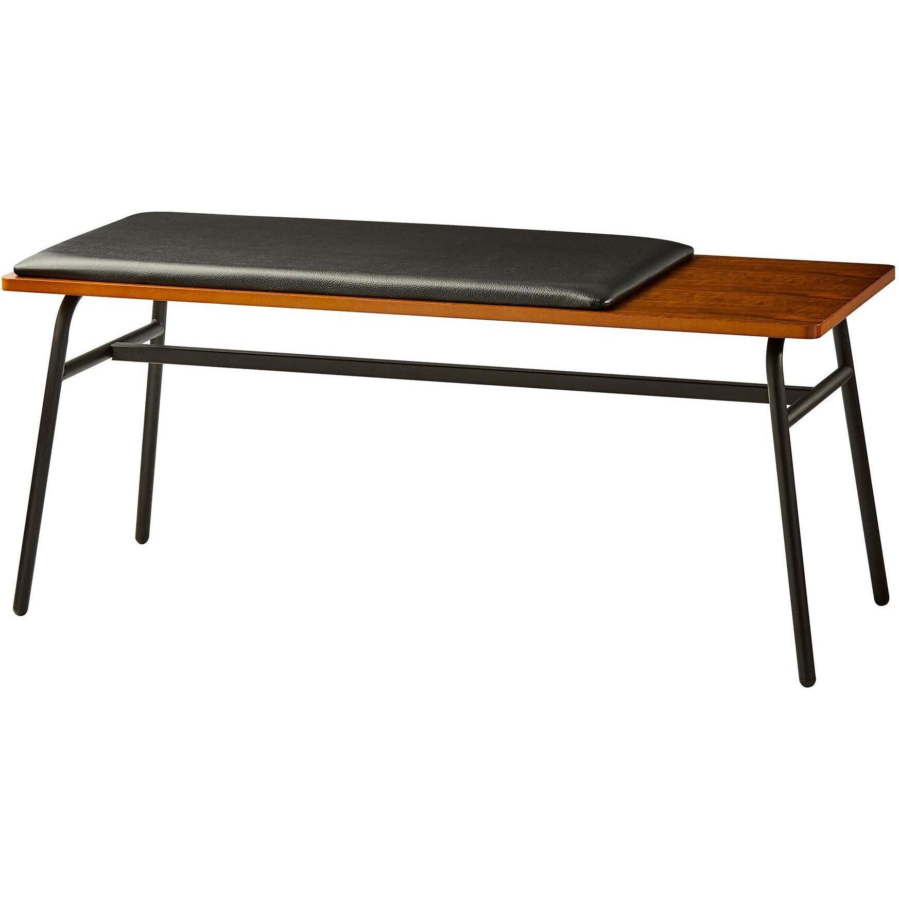 Carter Walnut and Matte Black Bench