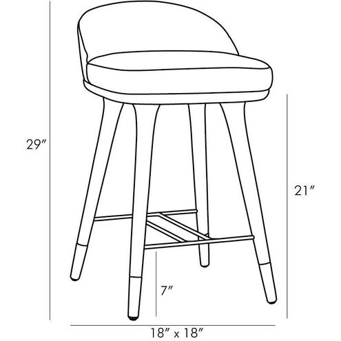Walsh 29 inch Black Counter Stool