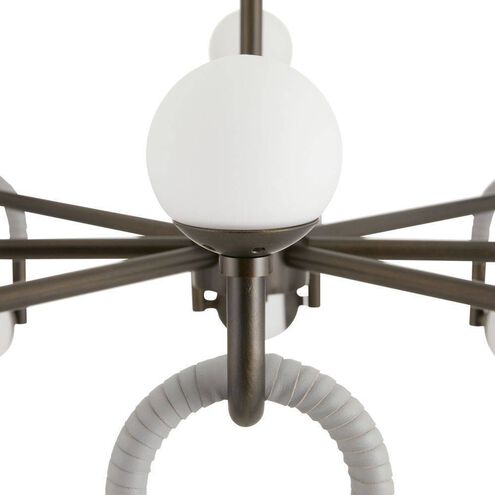 Hollins 8 Light 33 inch English Bronze and Anchor Grey Chandelier Ceiling Light