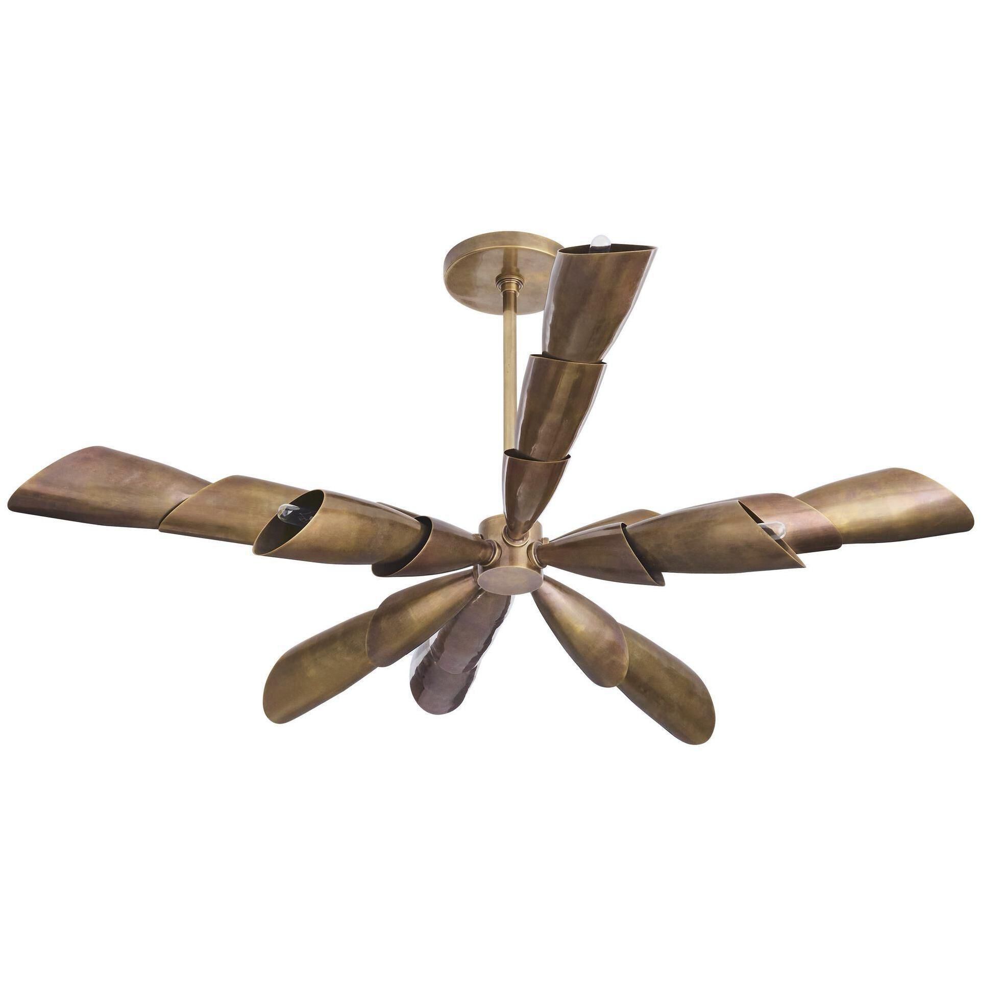 Morgan 8 Light 43.5 inch Vintage Brass Semi Flush Mount Ceiling Light