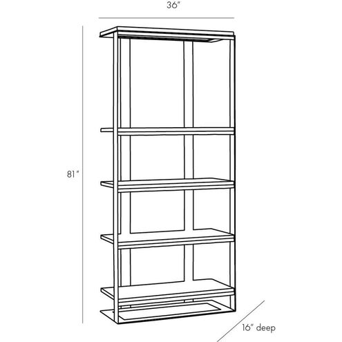Herrick 81 X 36 inch Blackened Iron Etagere