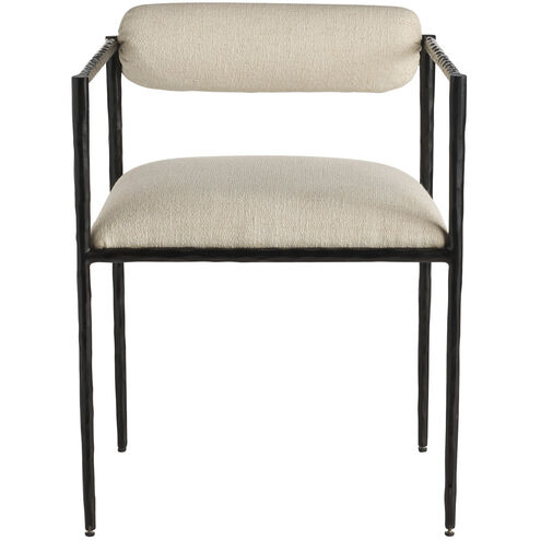 Barbana Oxford White and Natural Iron Chair