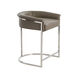 Calvin 29 inch Dove Gray Leather/Polished Nickel Counter Stool