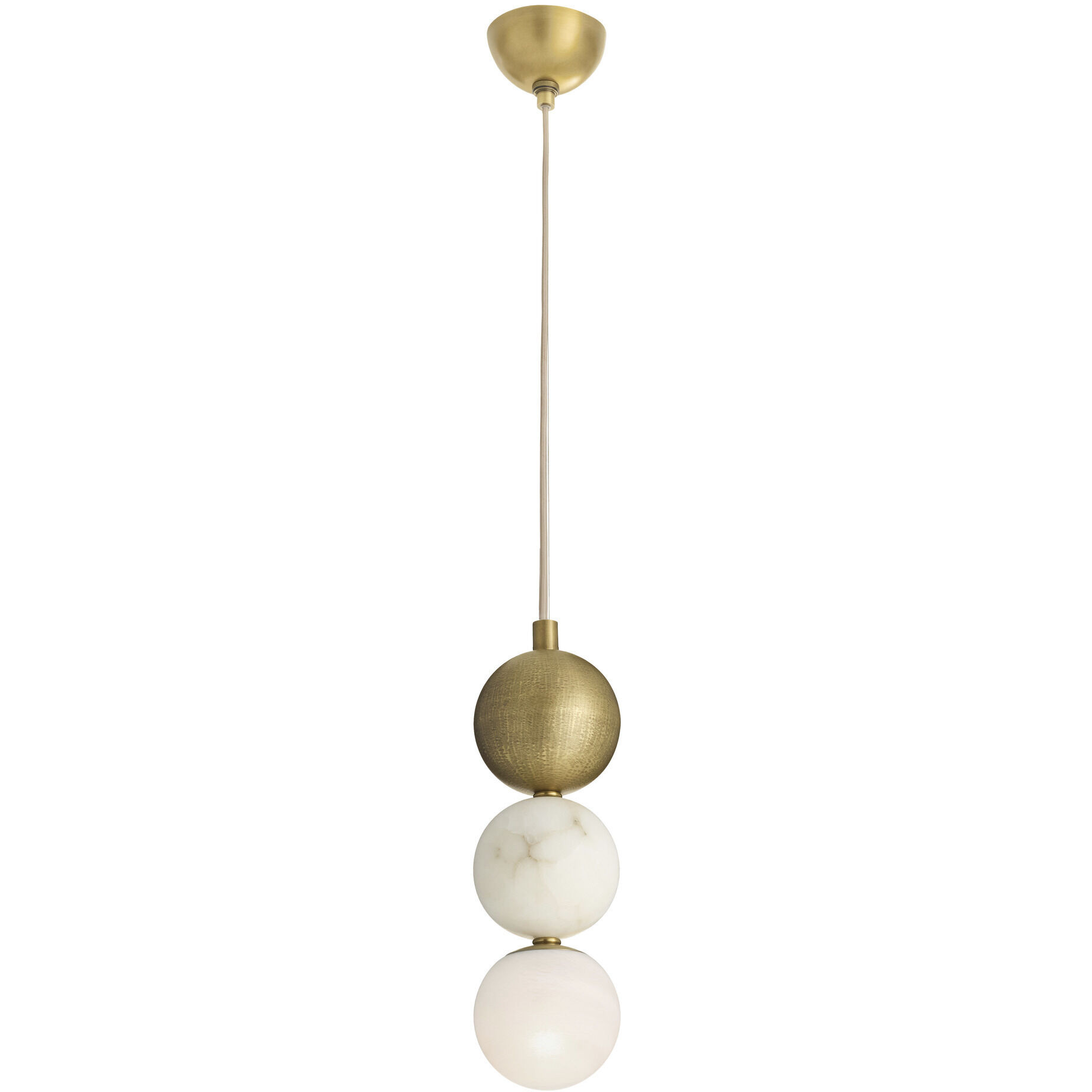 Melody 1 Light 5.5 inch White with Antique Brass Pendant Ceiling Light