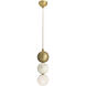Melody 1 Light 5.5 inch White with Antique Brass Pendant Ceiling Light