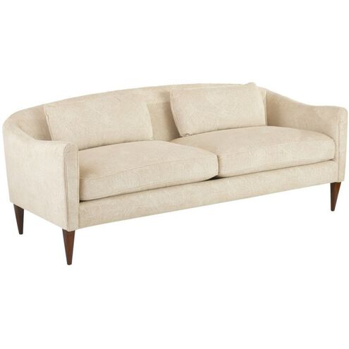 Vincent Textured Ivory and Dark Walnut Sofa