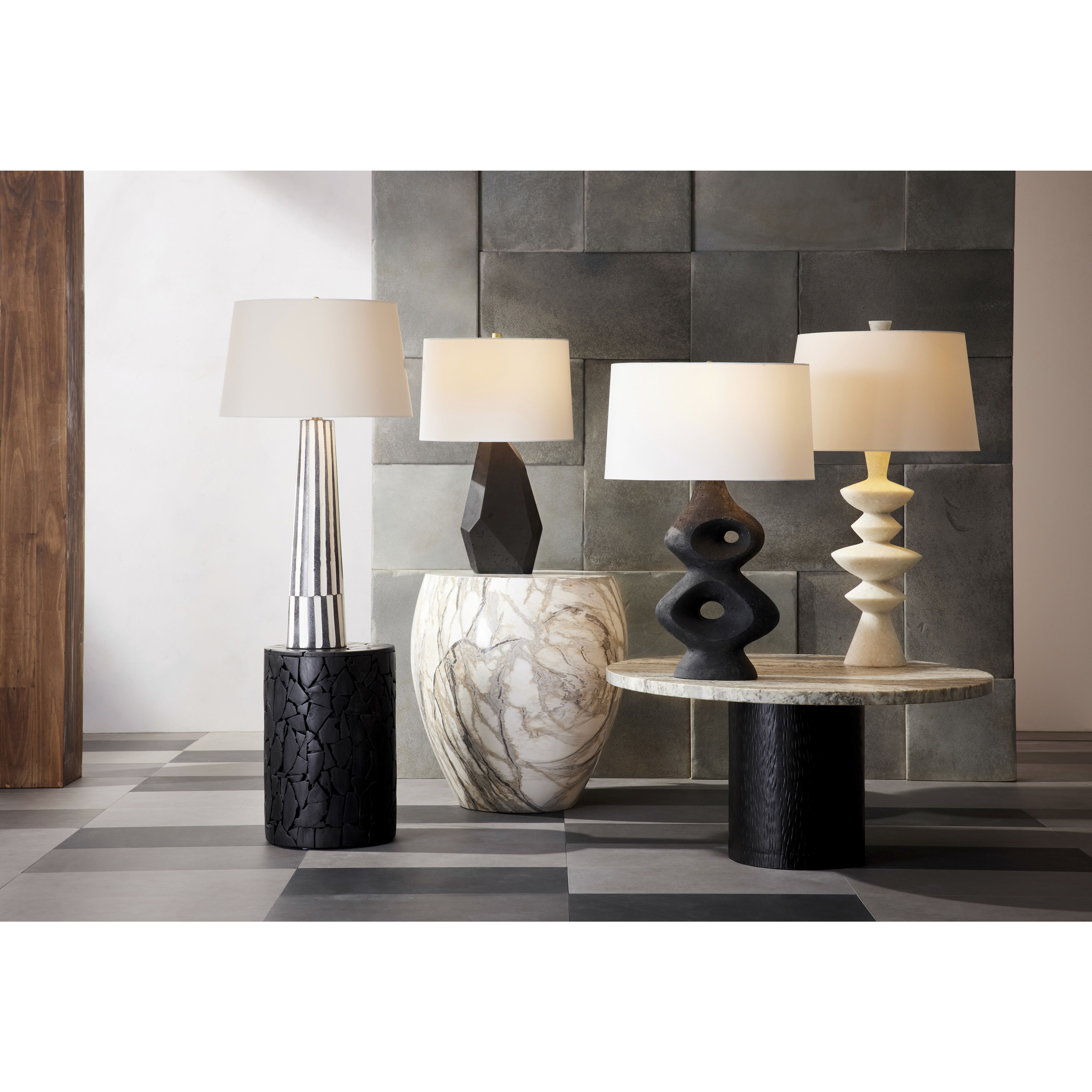 Jillian 32 inch 150 watt White Lamp Portable Light