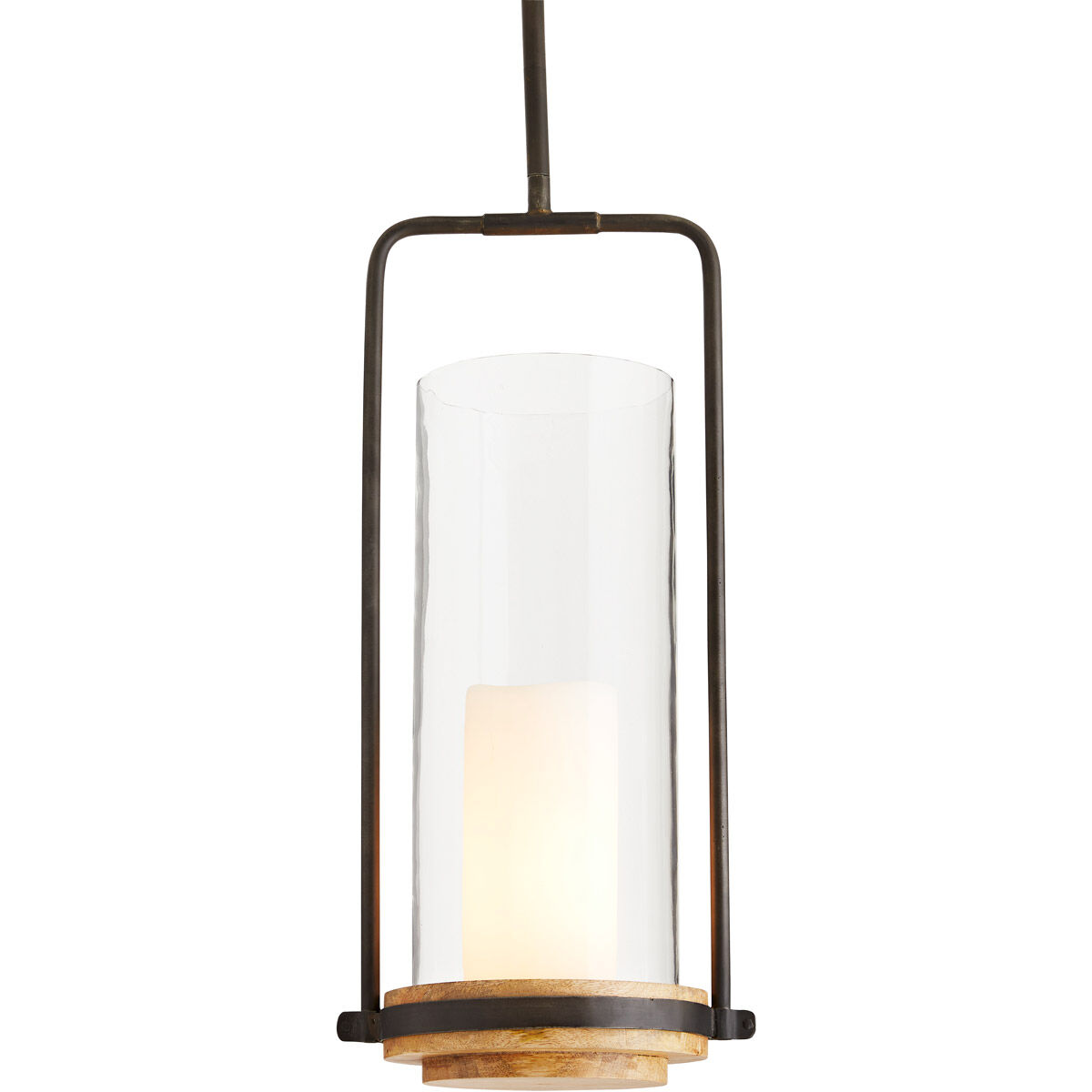 Sumter 1 Light 10.5 inch Black and Bronze with Natural Wood Candle Pendant Ceiling Light, Beth Webb