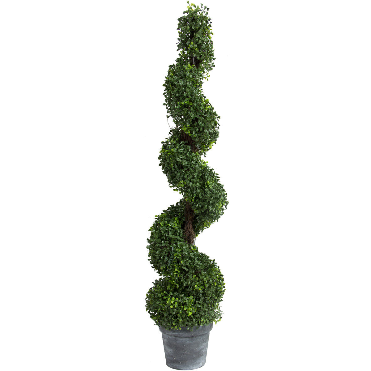 Spiral Boxwood Green/Weathered Grey Faux Plant