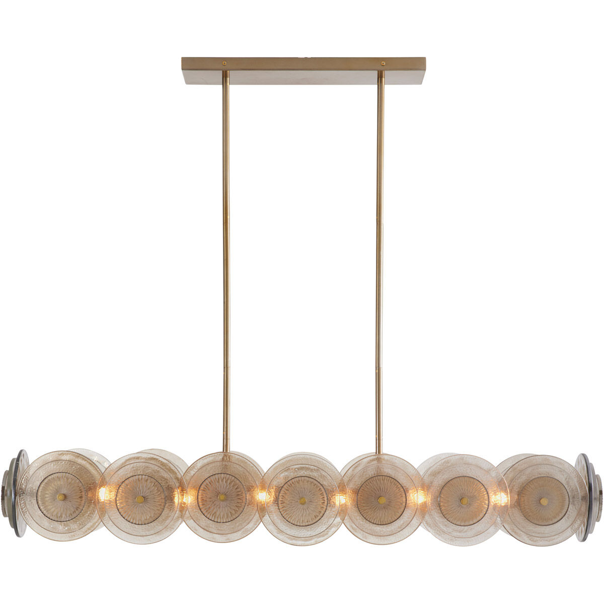 Kinlee 12 Light 51 inch Antique Brass Linear Chandelier Ceiling Light