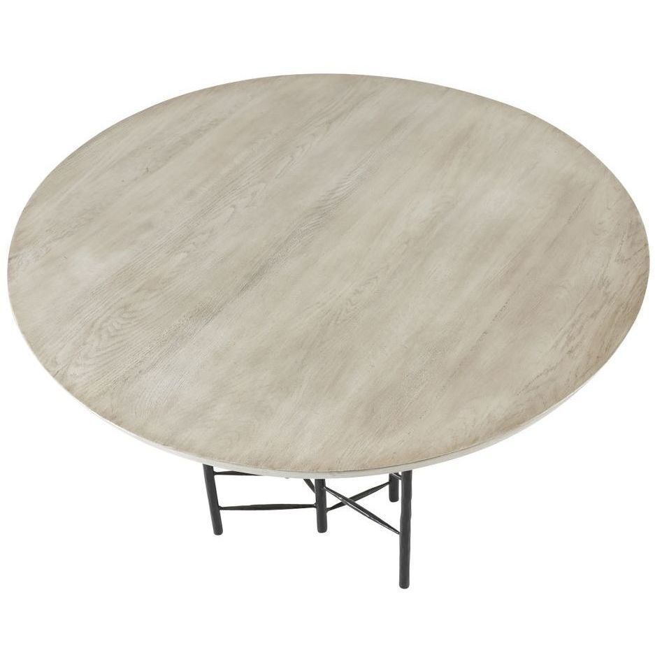 Enito 48 inch Smoke Oak Wood and Blackened Iron Entry Table