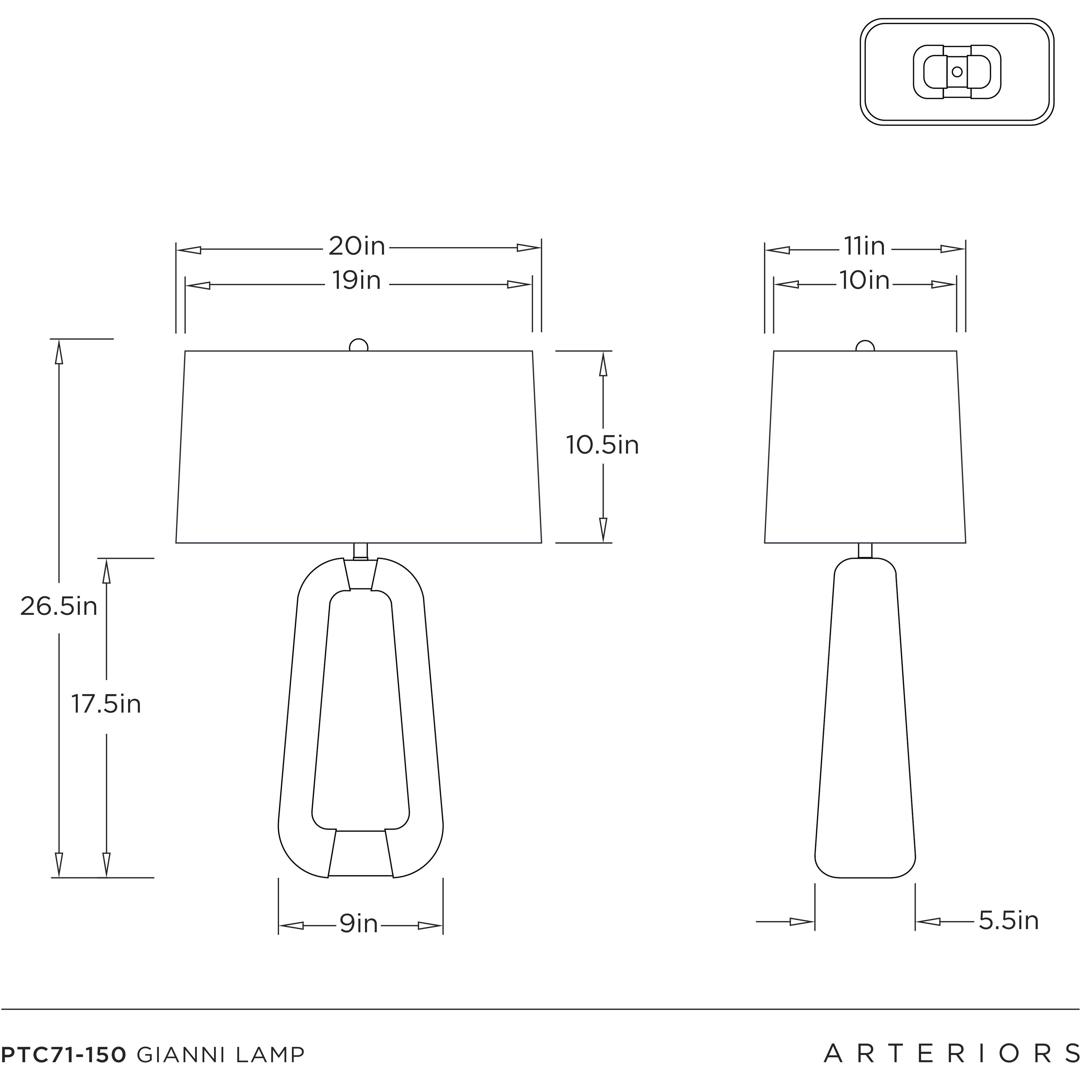 Gianni 29.5 inch 150.00 watt Ivory and Antique Brass Table Lamp Portable Light