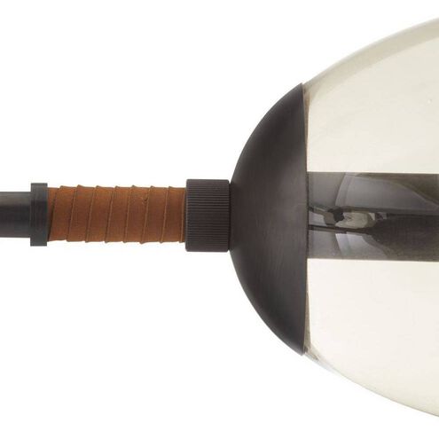 Falcon 6 Light 41 inch English Bronze and Cognac Leather Chandelier Ceiling Light
