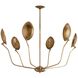 Flores 6 Light 46 inch Vintage Brass Chandelier Ceiling Light