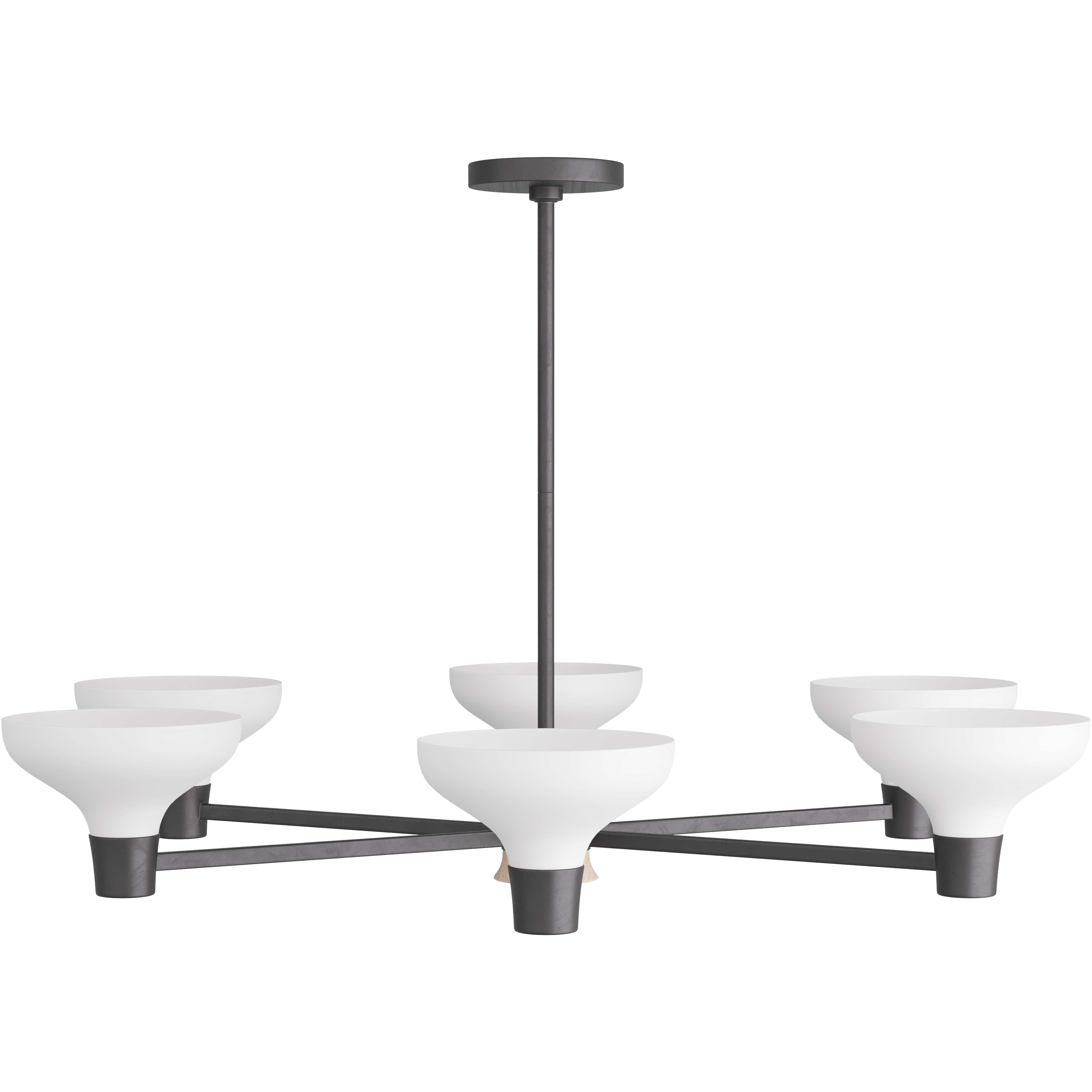 Thatcher 6 Light 42 inch White Gesso Chandelier Ceiling Light