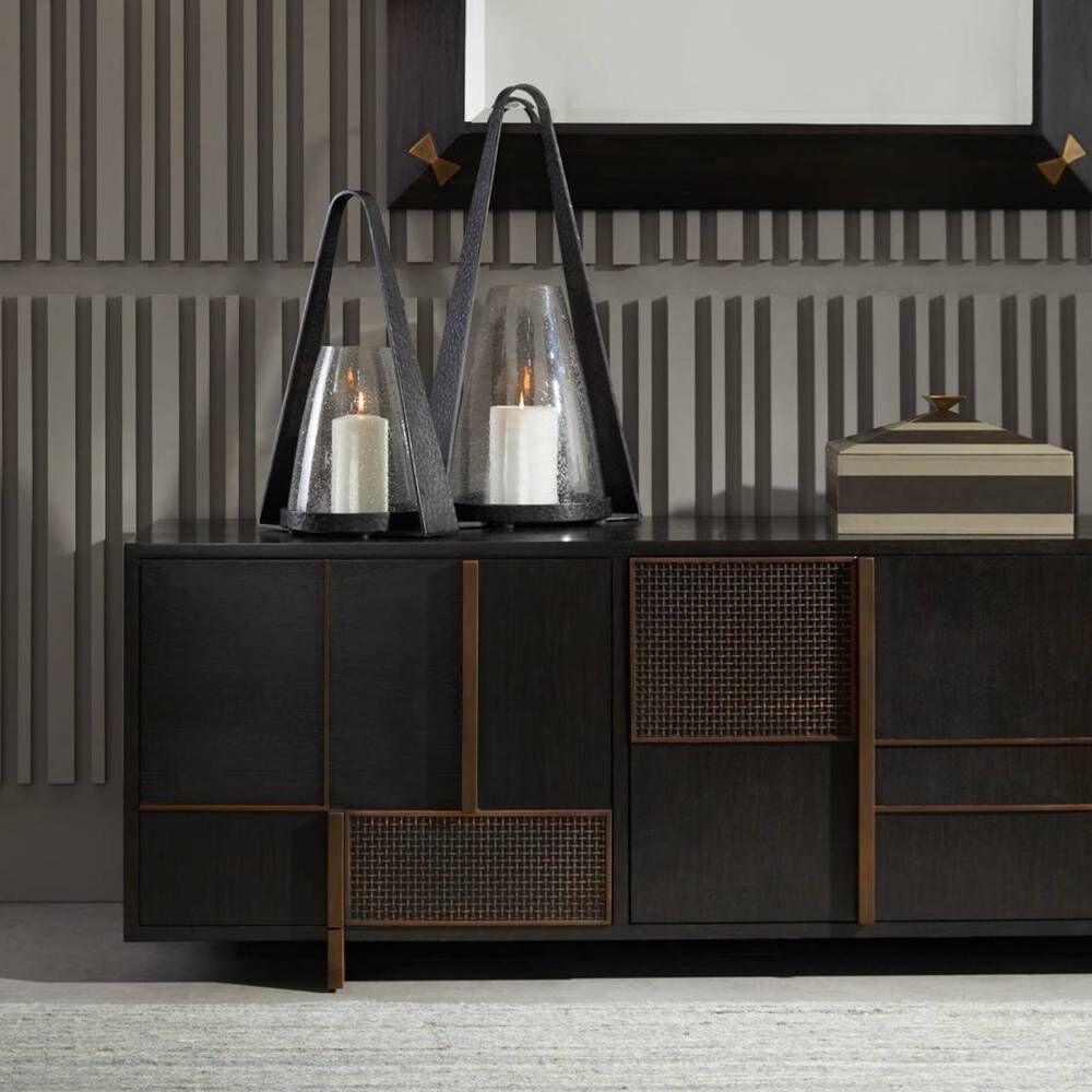 Demi 74 X 20.5 inch Ebony and Antique Brass Credenza