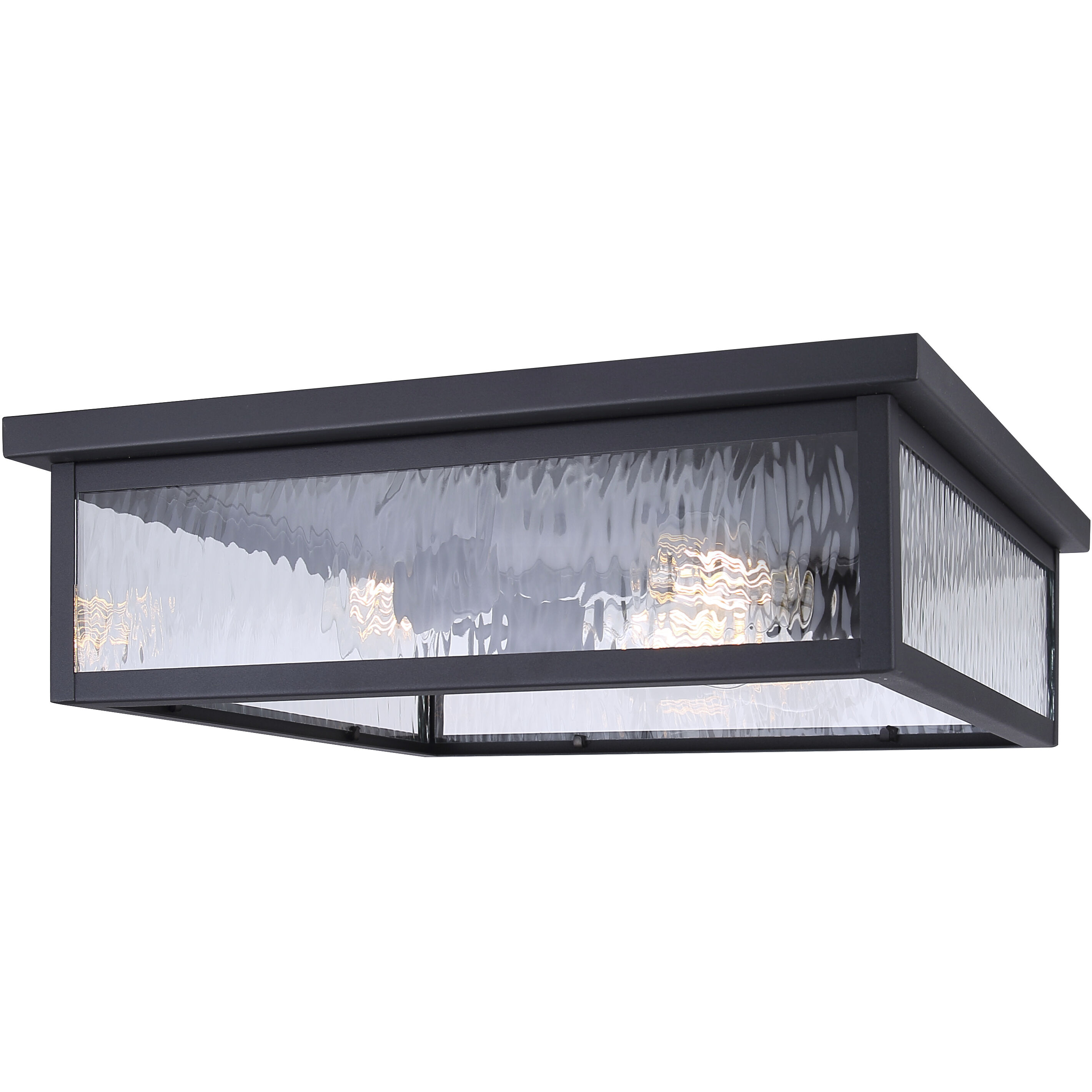 Shana 3 Light 18.13 inch Black Outdoor Flush Mount