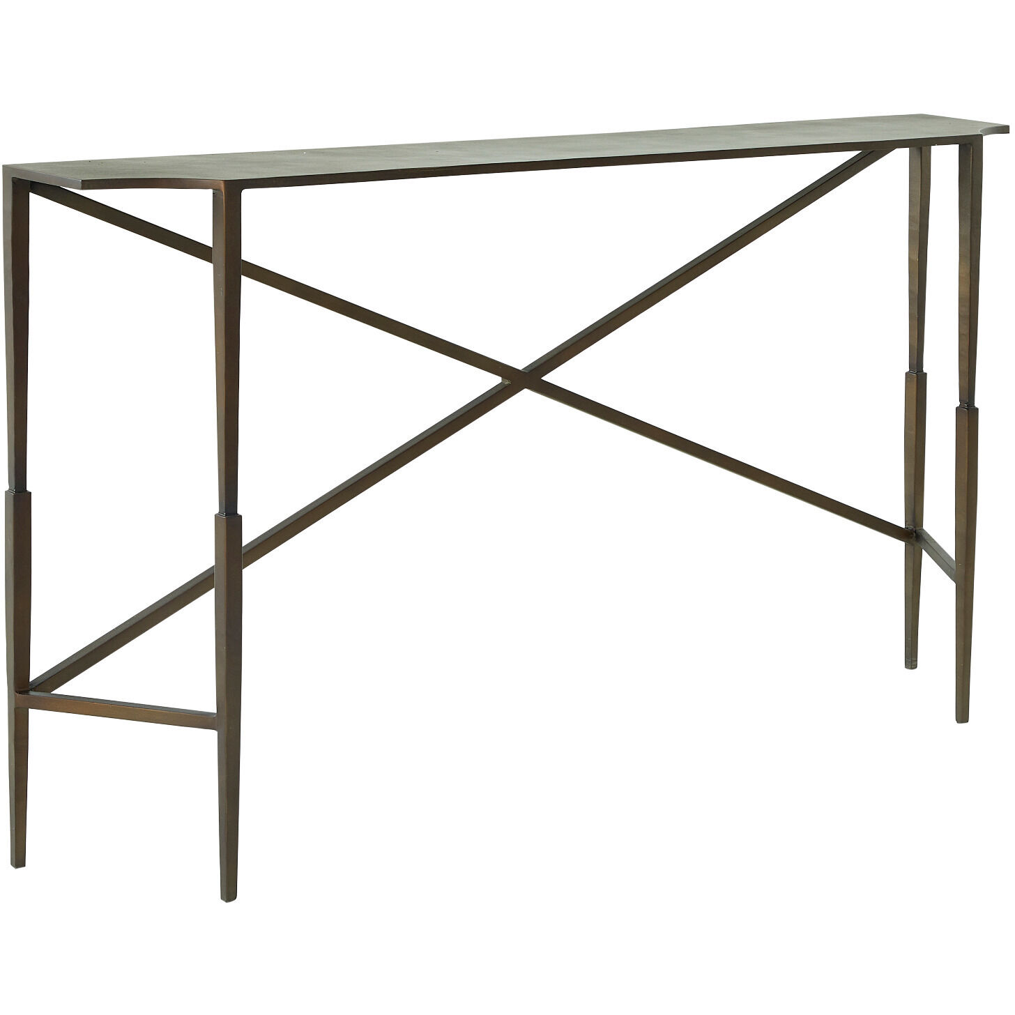 Fennick 60 X 10 inch Brass / Forged Black Iron Console Table