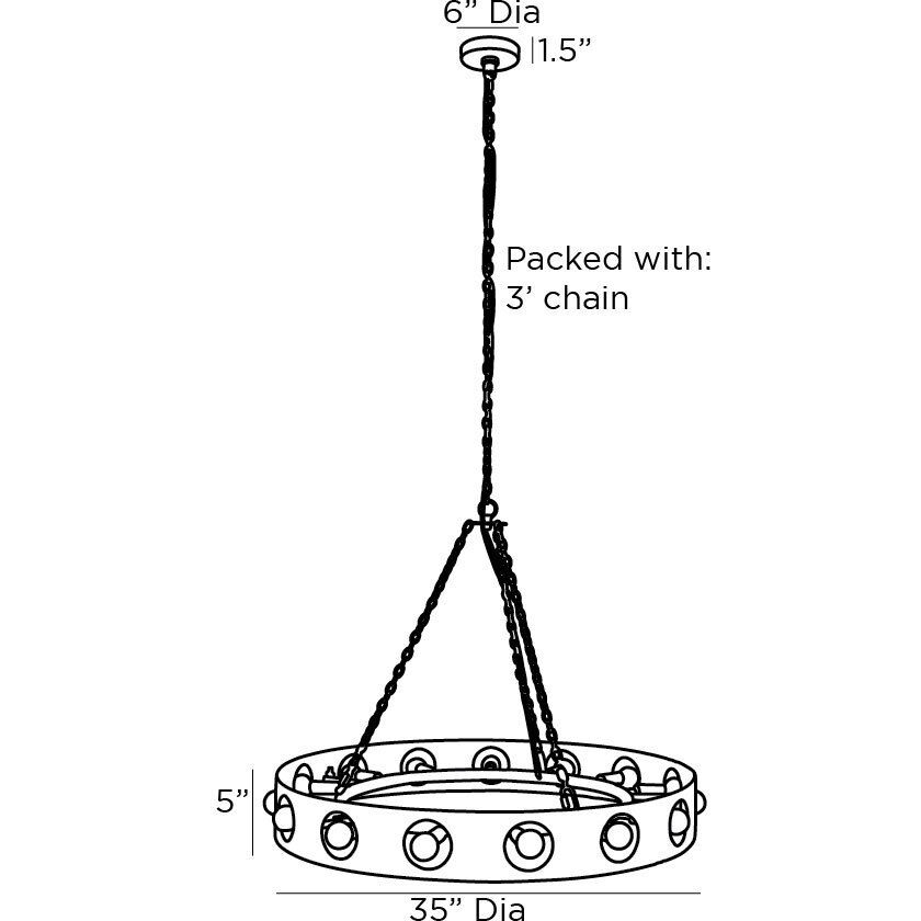 Redondo 15 Light 35 inch Matte Charcoal Chandelier Ceiling Light