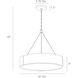 Dante 5 Light 42 inch Antique Brass Chandelier Ceiling Light, Round