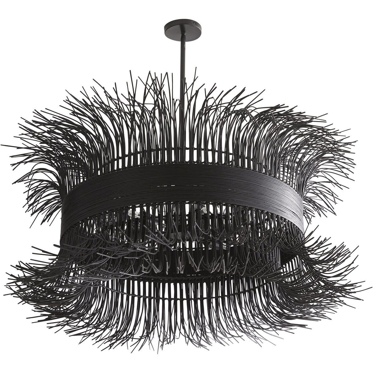 Filamento 6 Light 42 inch Black Chandelier Ceiling Light, Laura Kirar