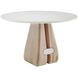 Melt 48 inch Cerused Natural Wood and White Marble Entry Table