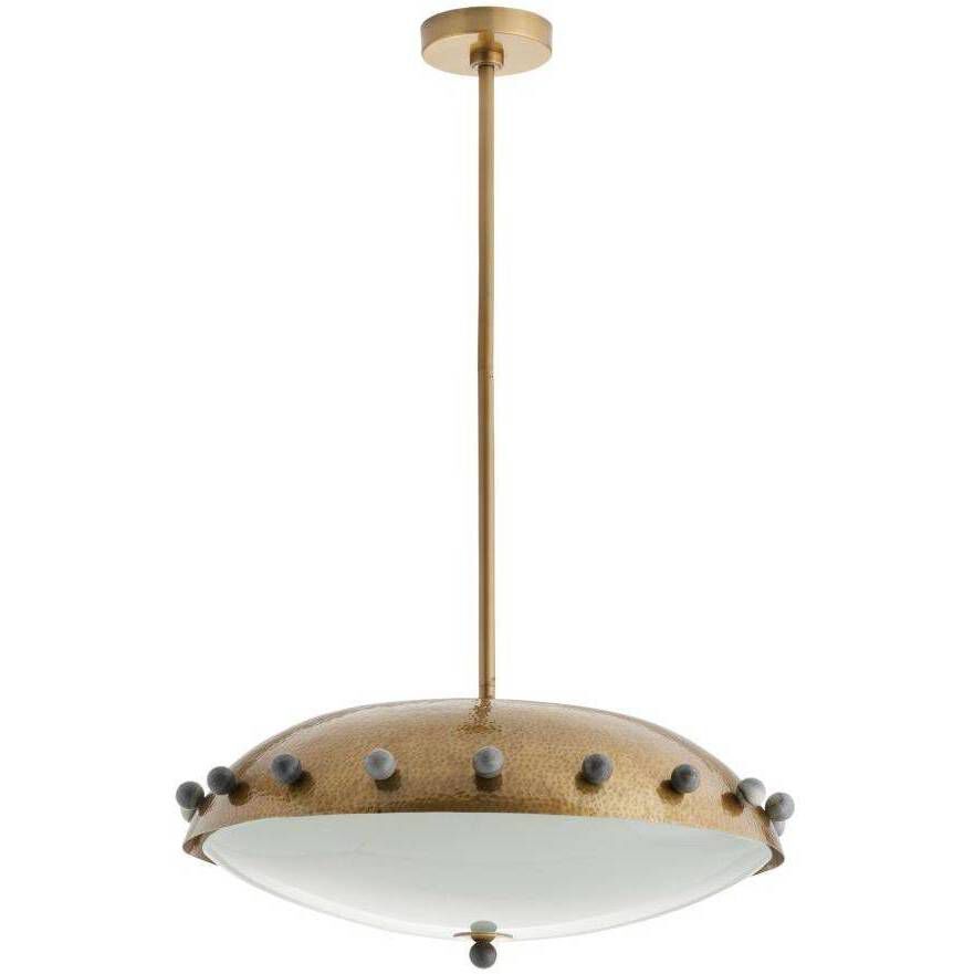 Fenton 3 Light 23.5 inch Antique Brass and Black Pendant Ceiling Light