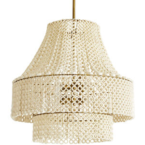 Hannie 8 Light 29 inch White and Antique Brass Chandelier Ceiling Light