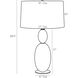 Minato 29 inch 150.00 watt Ivory Lamp Portable Light