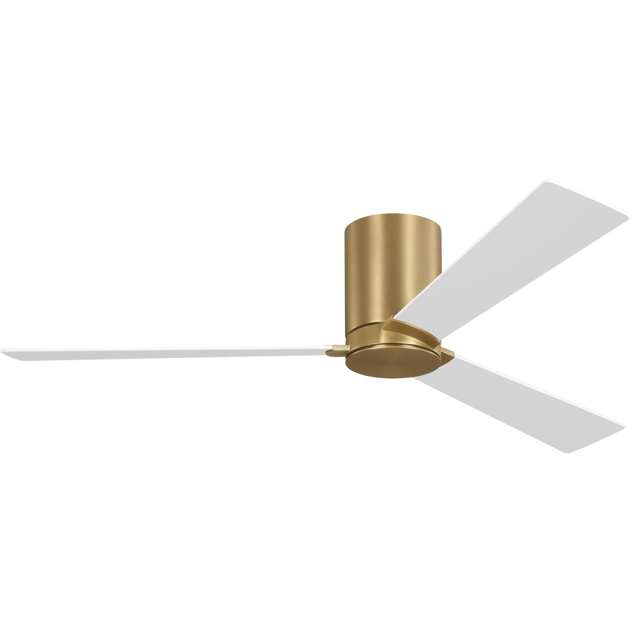 Rozzen 52 Hugger 52 inch Burnished Brass with Matte White Blades Ceiling Fan