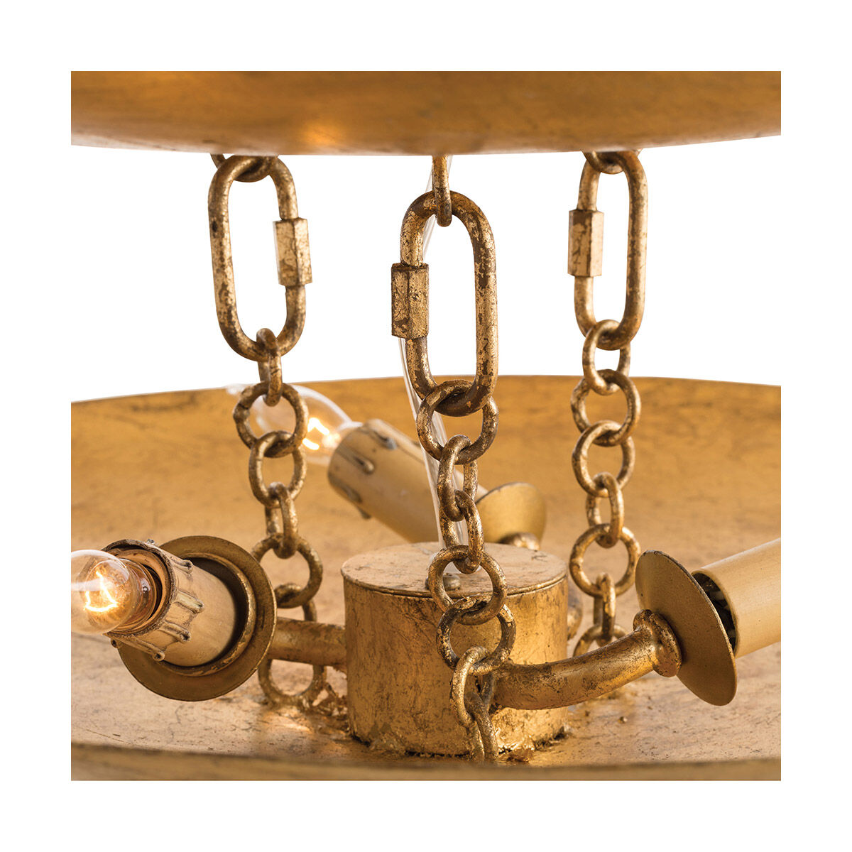 Florko 8 Light 31 inch Gold Leaf Chandelier Ceiling Light, Round