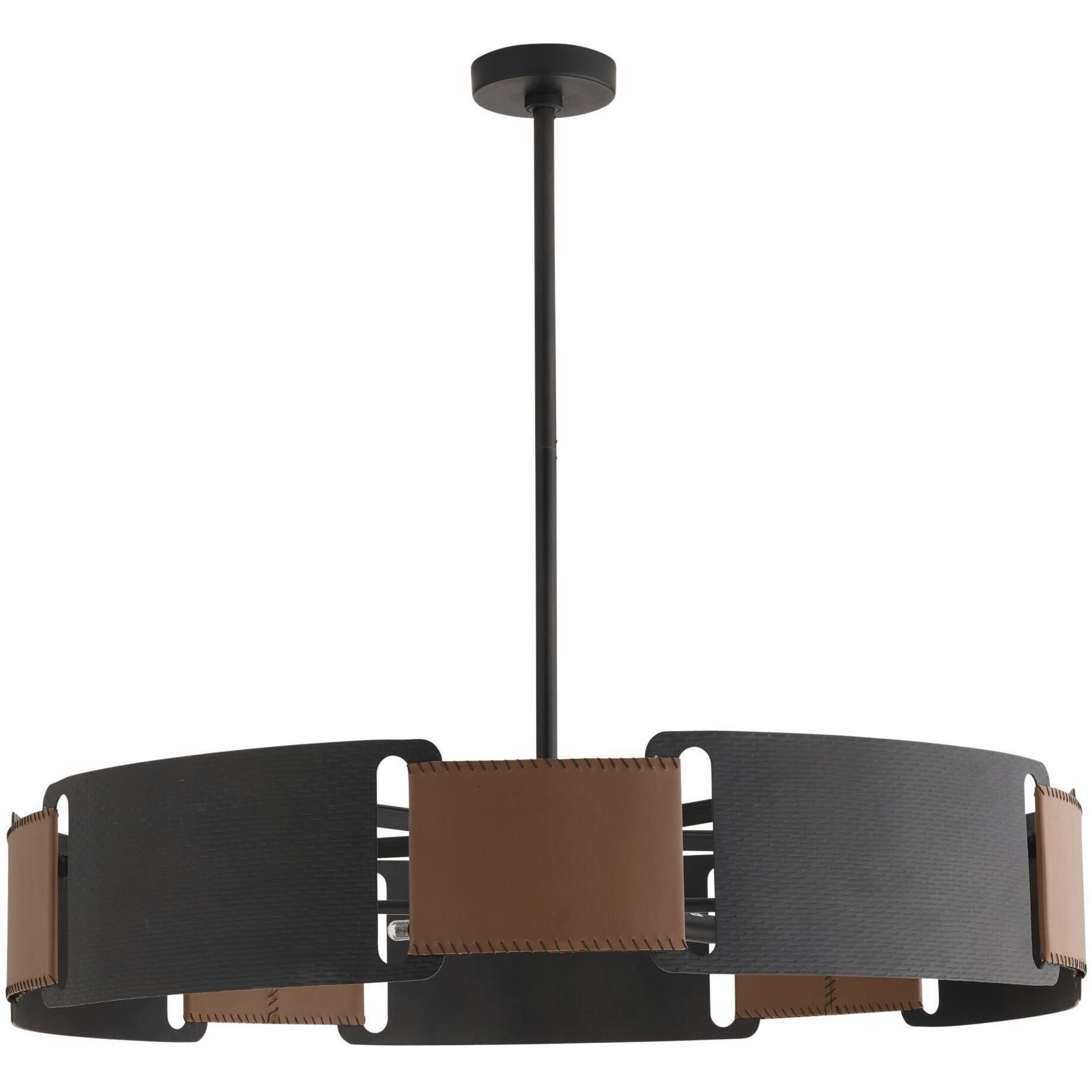 Ivan 5 Light 36.5 inch Brown and Blackened Iron Chandelier Ceiling Light