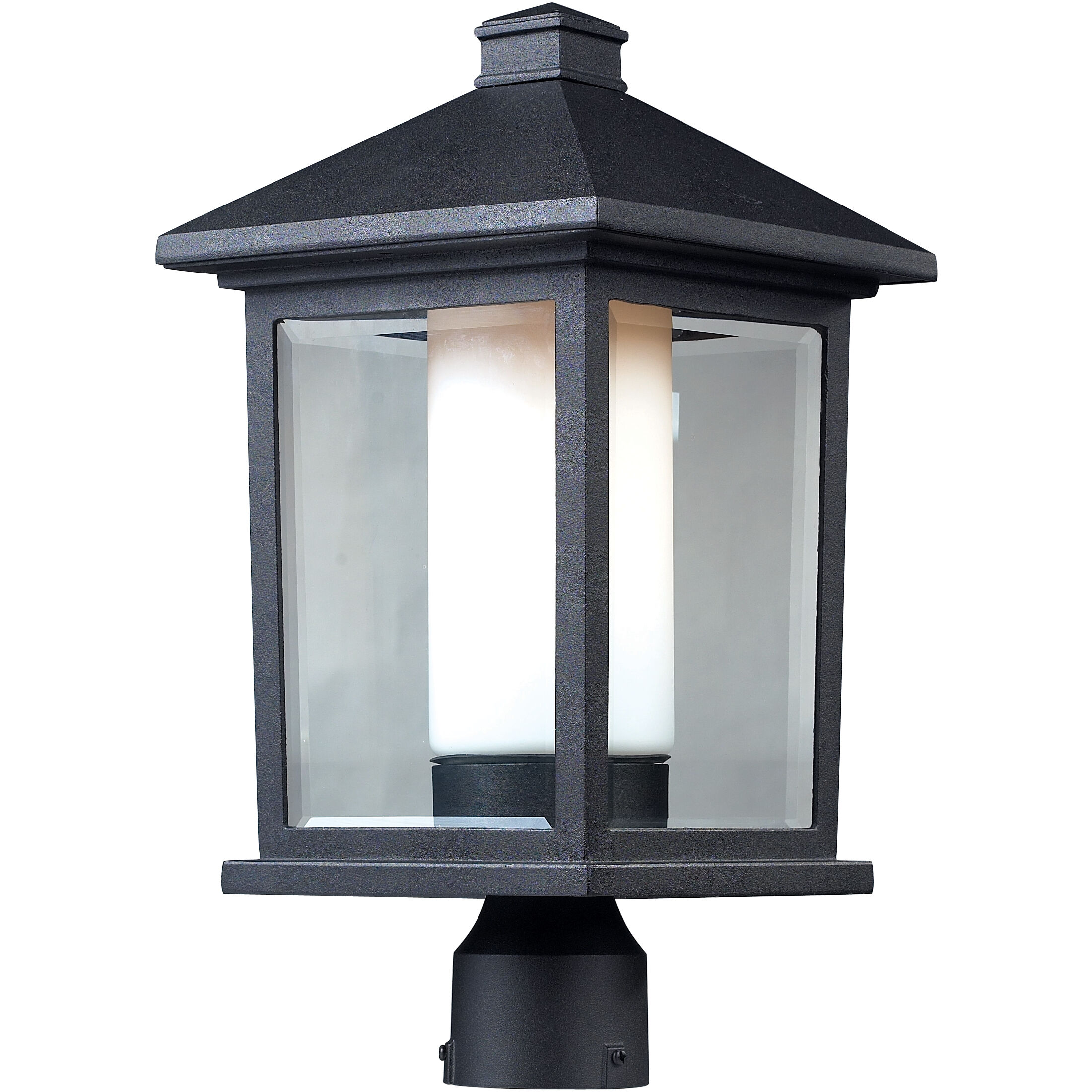 Mesa 1 Light 18.5 inch Black Outdoor Post Mount Fixture