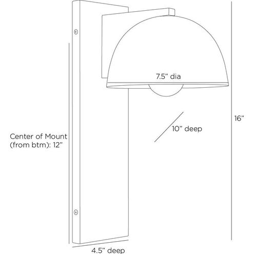 Ennis 1 Light 16 inch Aged Iron Outdoor Sconce