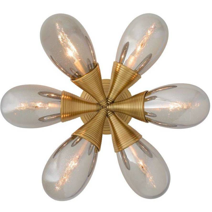 Giselle 6 Light 24 inch Antique Brass Flush Mount Ceiling Light