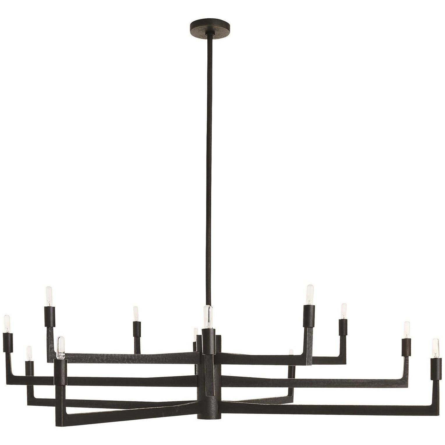 Griff 12 Light 56 inch English Bronze Chandelier Ceiling Light, Large