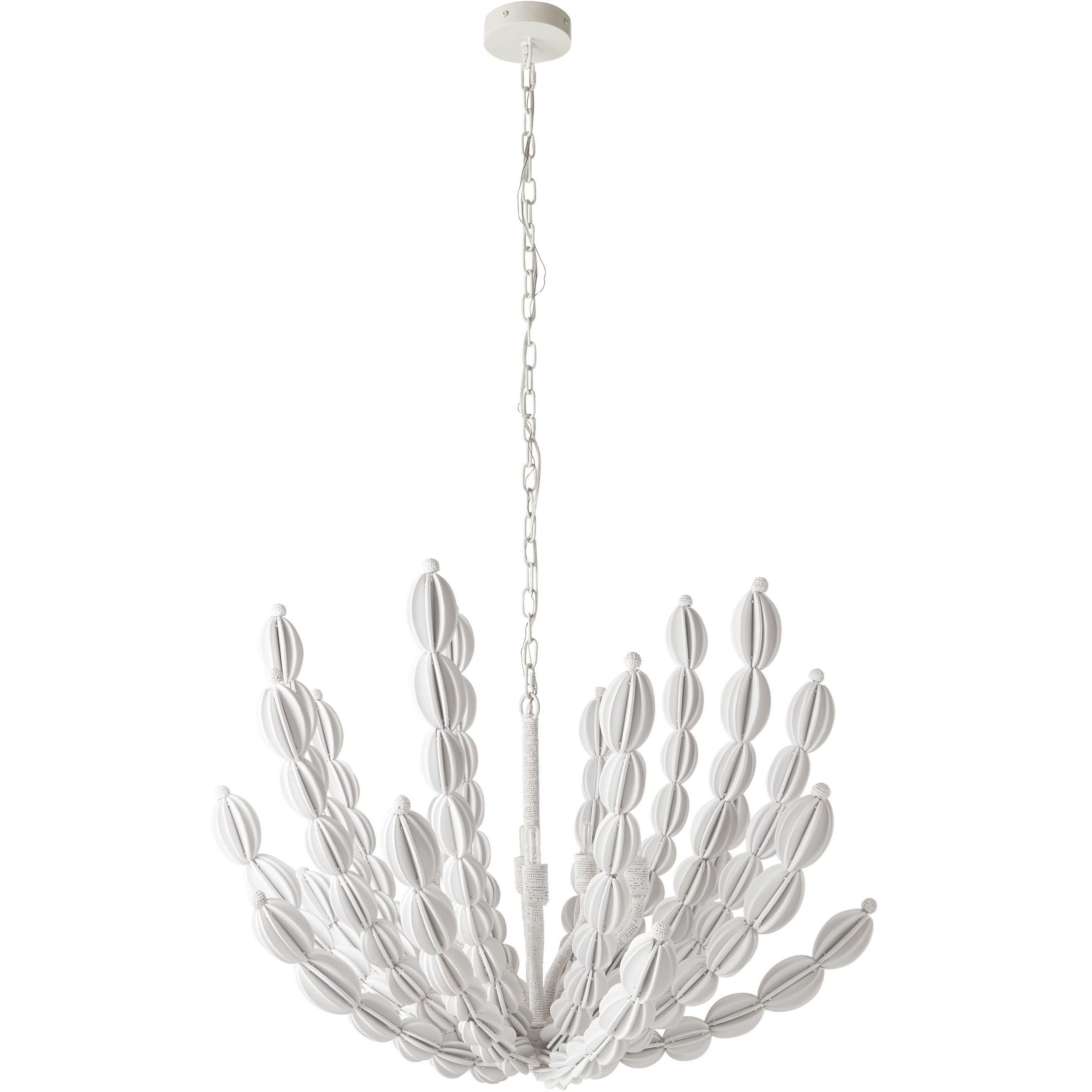 Indi 8 Light 42 inch White Chandelier Ceiling Light, Large