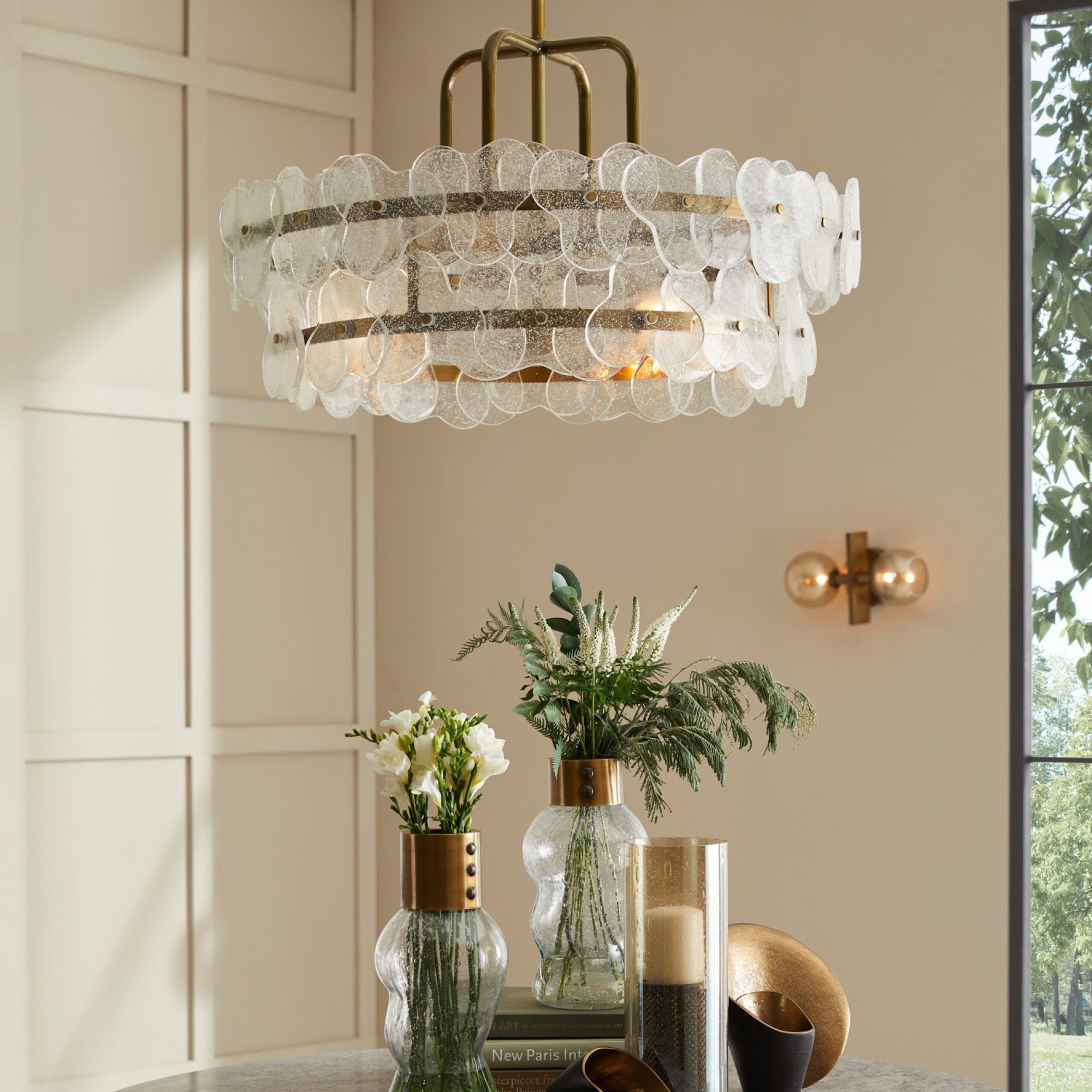 Arteriors DMI15 Cascade 4 Light 35 inch Clear Chandelier Ceiling Light